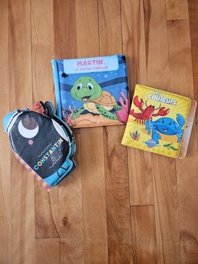 Kids Turtle & Sea Creatures Bath Books - In French